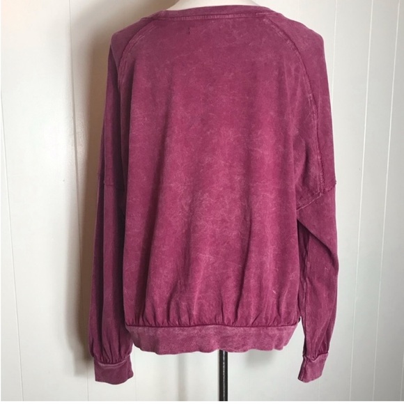 NEW NWT FP We The Free Long Sleeve Pullover T-Shirt Tee Wine Burgundy Maroon XS - Picture 6 of 8